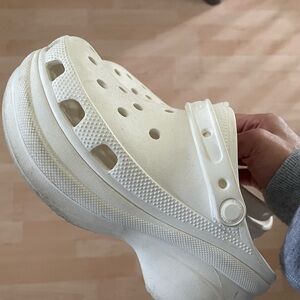 Crocs Women's Classic Bae Clog Platform Shoes white sz 6 Preowned